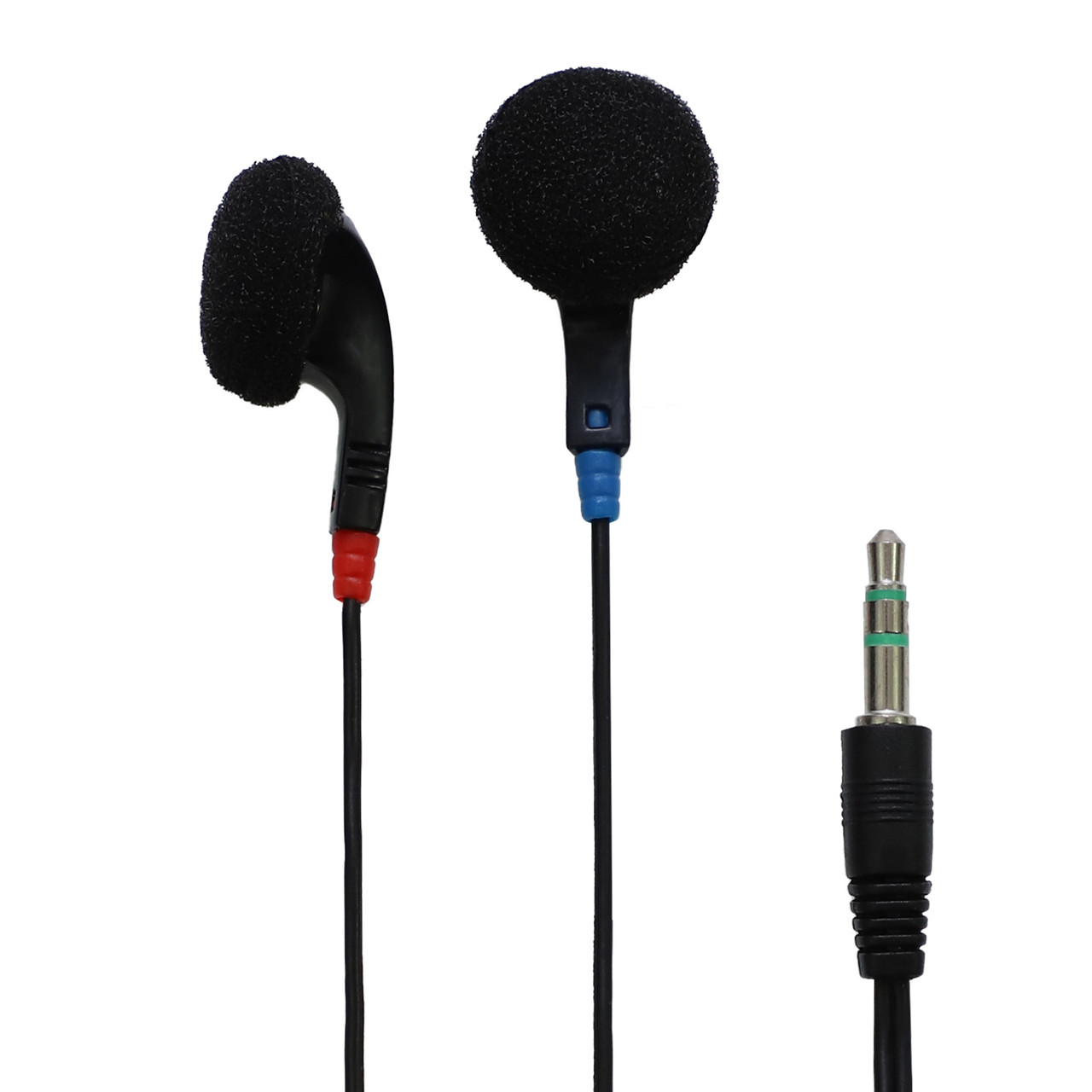Disposable JS-75 Stereo Black Earbuds