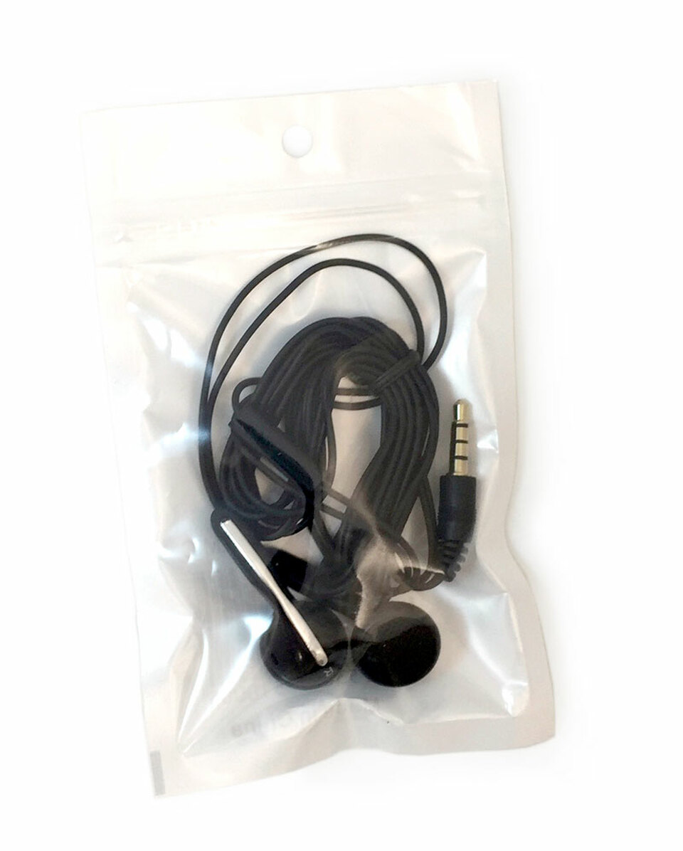 AVID AE-1M Disposable Stereo Black Earbuds with Mic